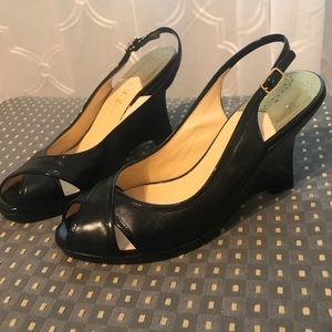 Cole Haan Nike Air black slingback wedges